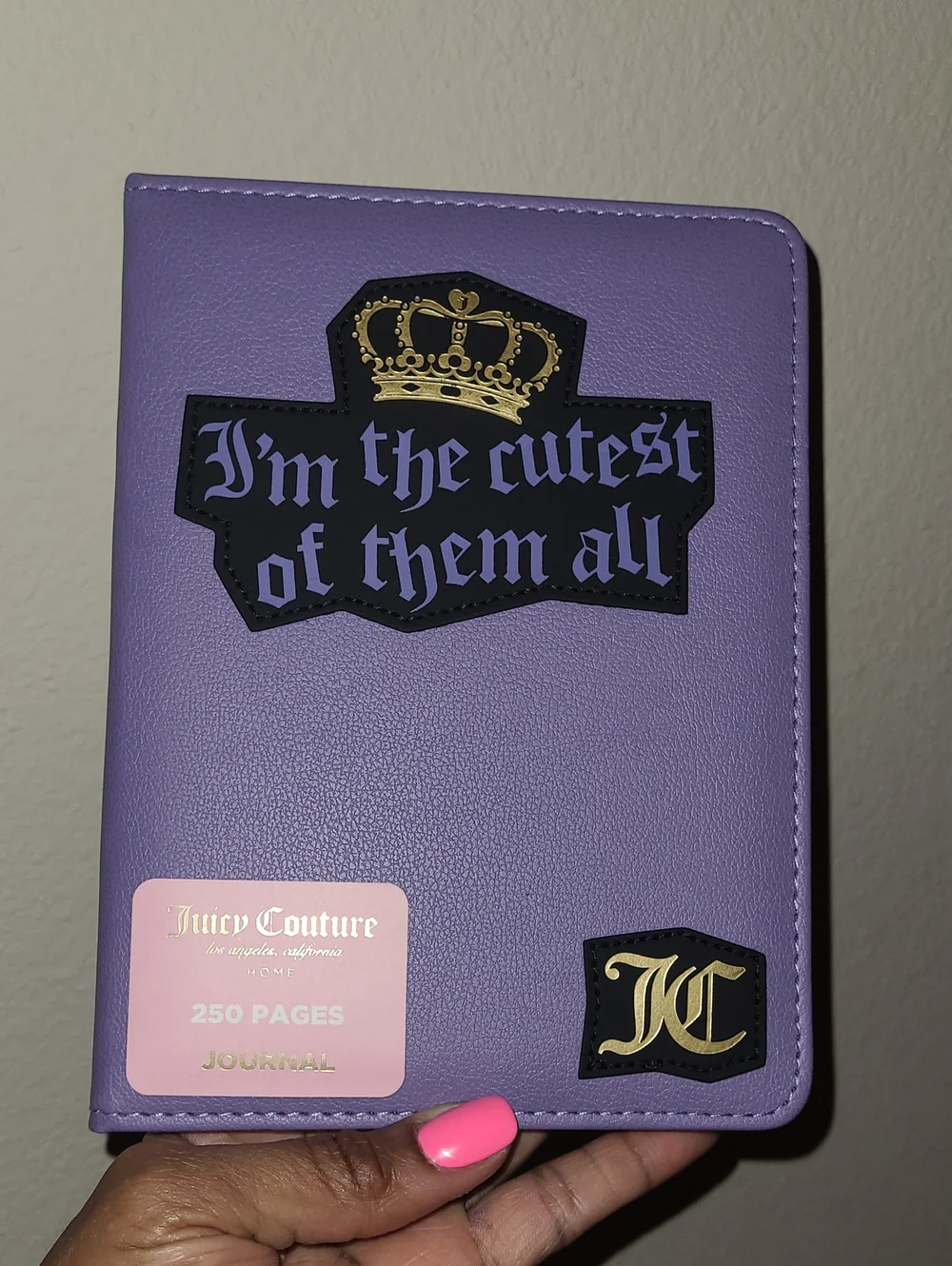 Juicy Couture Purple Faux Leather Journal with Gold Accents